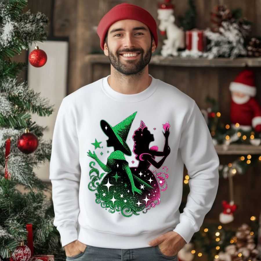 Defying Gravity Action Sweatshirt - Glinda & Elphaba Flying Silhouette 2 Defying Gravity Action Sweatshirt - Glinda & Elphaba Flying Silhouette 2